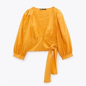 ***NWT*** Zara Mustard Yellow Wrap Top